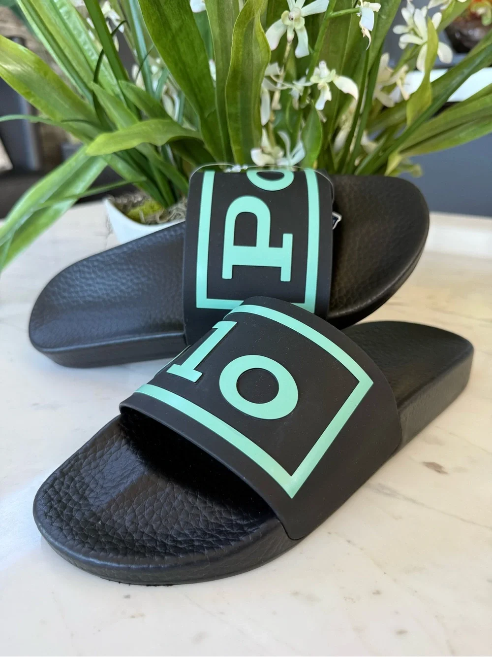 New POLO Logo Slide Men’s 11 Black/Mint